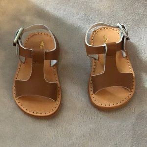 Freshly picked tan sandals, size 3